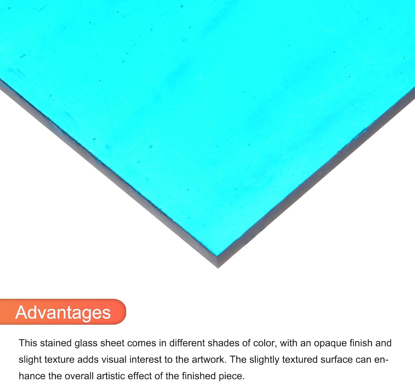 MECCANIXITY 2 Pcs Stained Glass Sheet Mosaic Tile 7.9 Inch x 5.9 Inch Blue Stained Glass Sheets for Crafts DIY Art Project