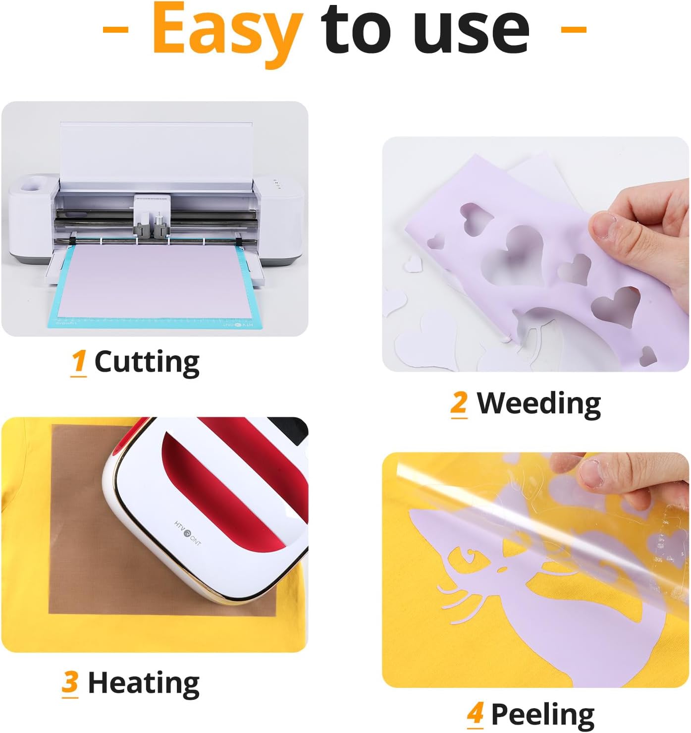 HTVRONT Light Purple Heat Transfer Vinyl Bundle - 10 Pack 12" x 10" HTV Vinyl for T-Shirt, Light Purple Iron on Vinyl for All Cutting Machine or Heat Press Machine