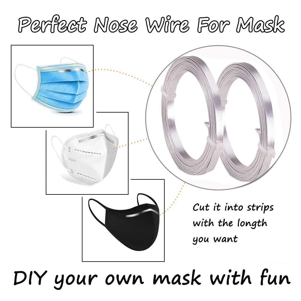 Flat Aluminum Wire Bendable Flat Wire for Crafts 5mm Metal Strips for DIY Jewelry Making Bezel Sculpting Armature 18Gauge 6.5Feet/Roll 2Rolls (5mm Wide, Silver, 2)