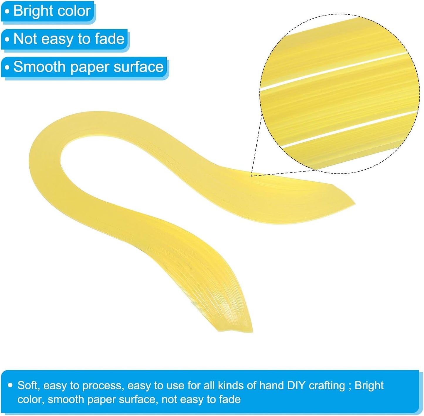 PATIKIL Quilling Strips Paper 600pcs 1.5mm 39cm Origami Paper Quilling Kits for Art DIY Hand Craft Christmas, Lemon Yellow