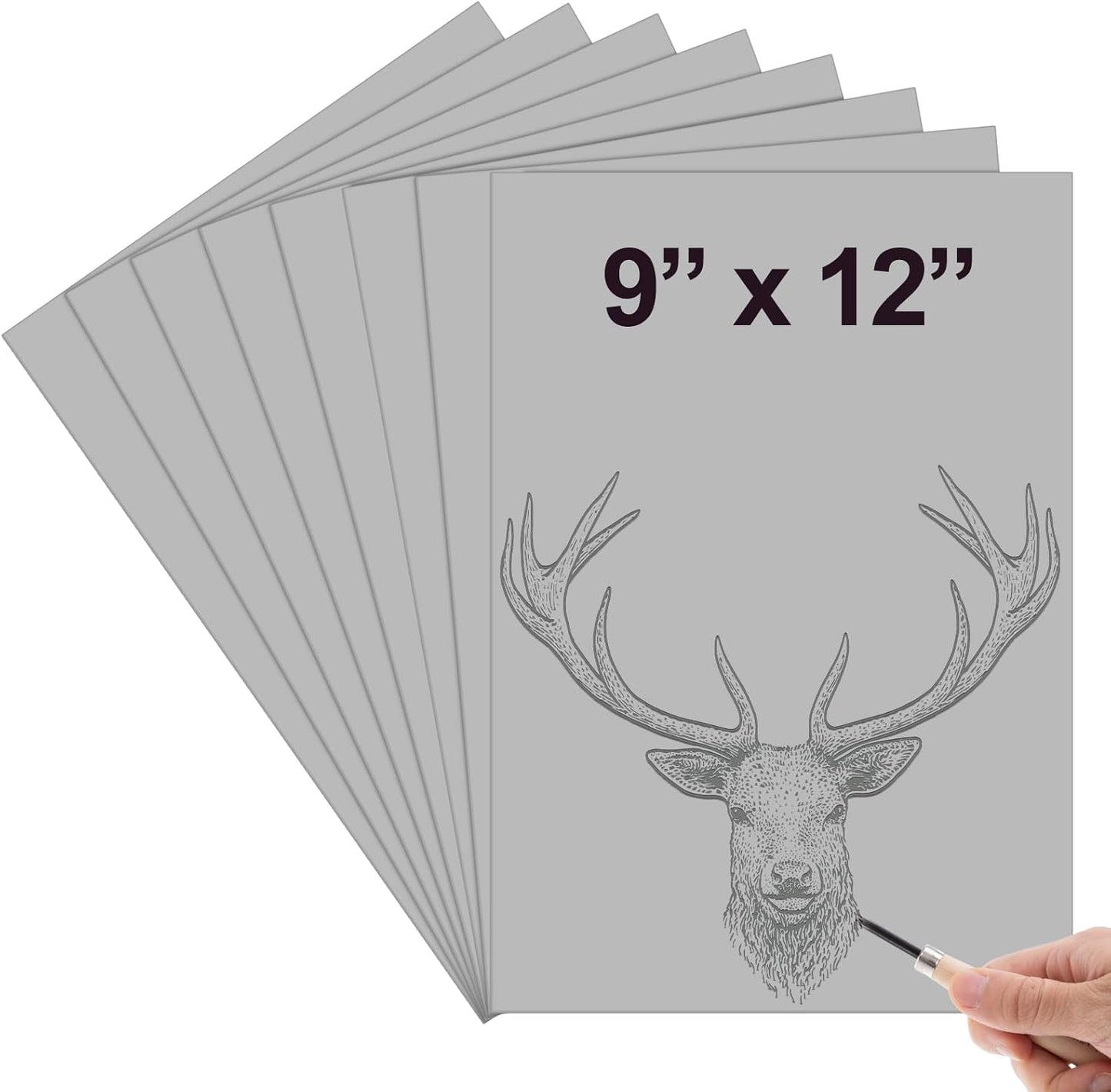 Yeaqee 1 Pc Linoleum Block Rubber Carving Block Soft Linocut Blocks Large Linoleum Sheet Unmounted Lino Plates for Engraving Art Project Printmaking Artist Studio Supplies (9 x 12 Inch,Gray)