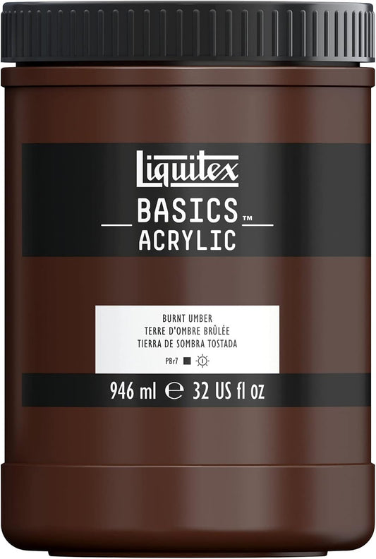 Liquitex BASICS Acrylic Paint, 946ml (32-oz) Jar, Burnt Umber