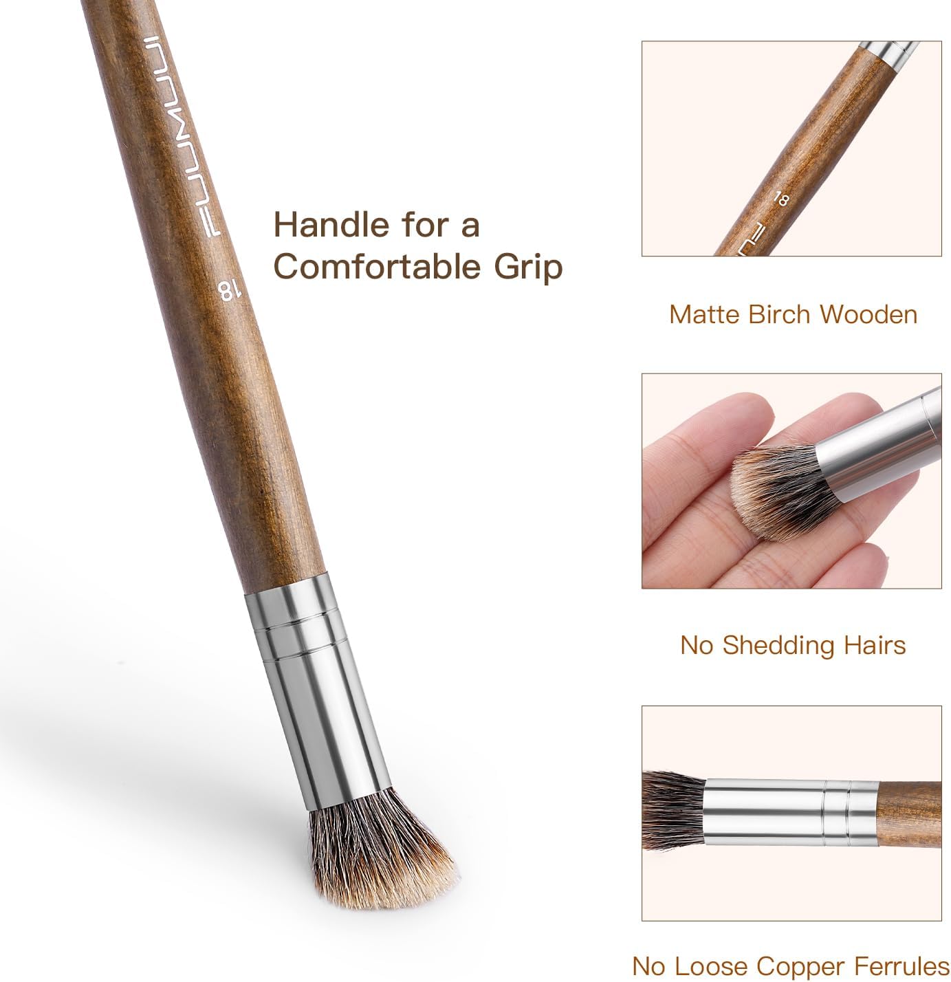 Fuumuui Professional Paint Brush Set, 6Pcs Natural Badger Hair with Dome Shape Blending Mop Oil Paint Brushes for Acrylic Painting Oil and Gouache