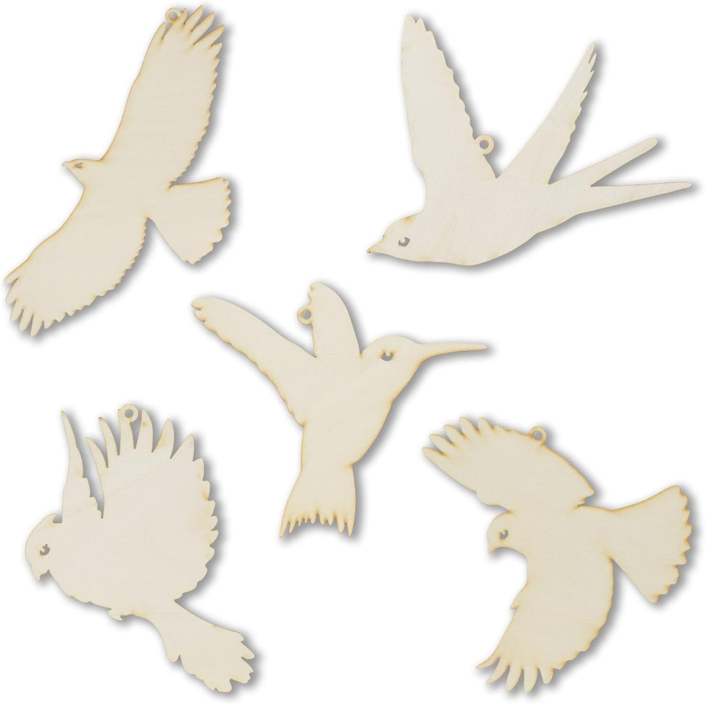 Summer-Ray 20 Wooden Flying Bird Laser Cutout DIY Craft Home Decoration Art Embellishment Room Decoration