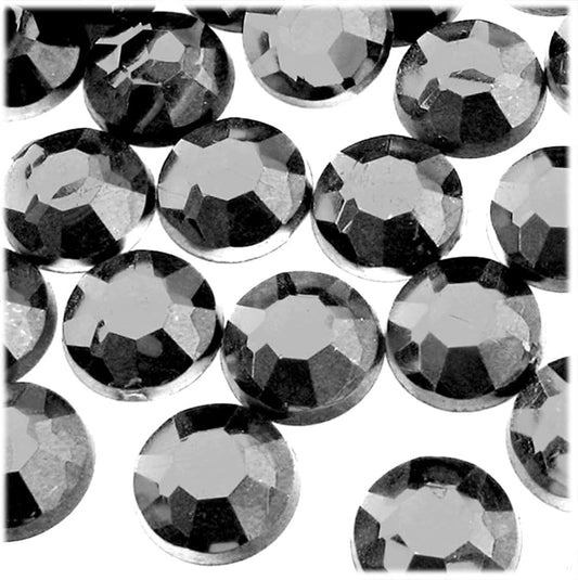 The Crafts Outlet 72pc Flatback Acrylic Rhinestones Round 20mm - Charcoal Gray