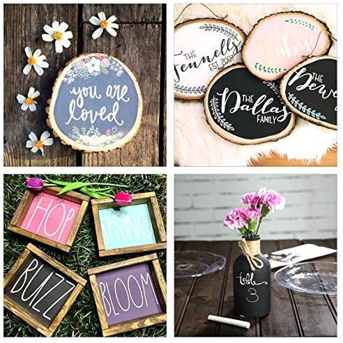 Chalkboard Blackboard Paint - Brush on Wood, Metal, Glass, Wall, Plaster Boards Sign, Frame or Any Surface. Use with Chalk Pen Wet Erase, Non-Toxic - Matte Finish [White] - (8.5oz Cover 32 sf)