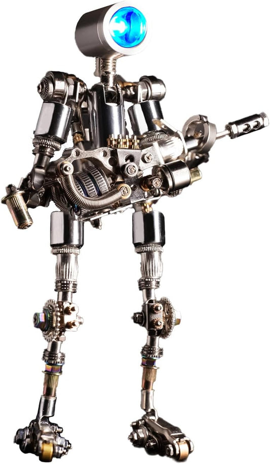 Mostarle Terminator M 3D Metal Puzzle, Arcynix DIY Mechanical Robot Model Kit, Sci-Fi Design LED Light Feature Unique Gift for Adults & Teenager (Blue)