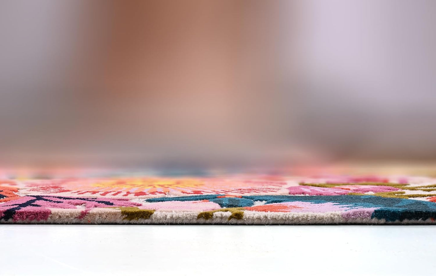 Handmade Wool Floral Area Rug for Living Room | Elegant Flower Garden Design, Soft, Thick and Durable | Bedroom, Dining Room & Home Decor Carpet (9' x 12', Floral E)