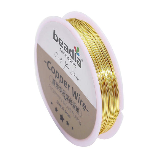 Gold Copper Wire 0.5mm Bead Cord for Bracelet Necklace Charm Beading Jewelry Making 22yard