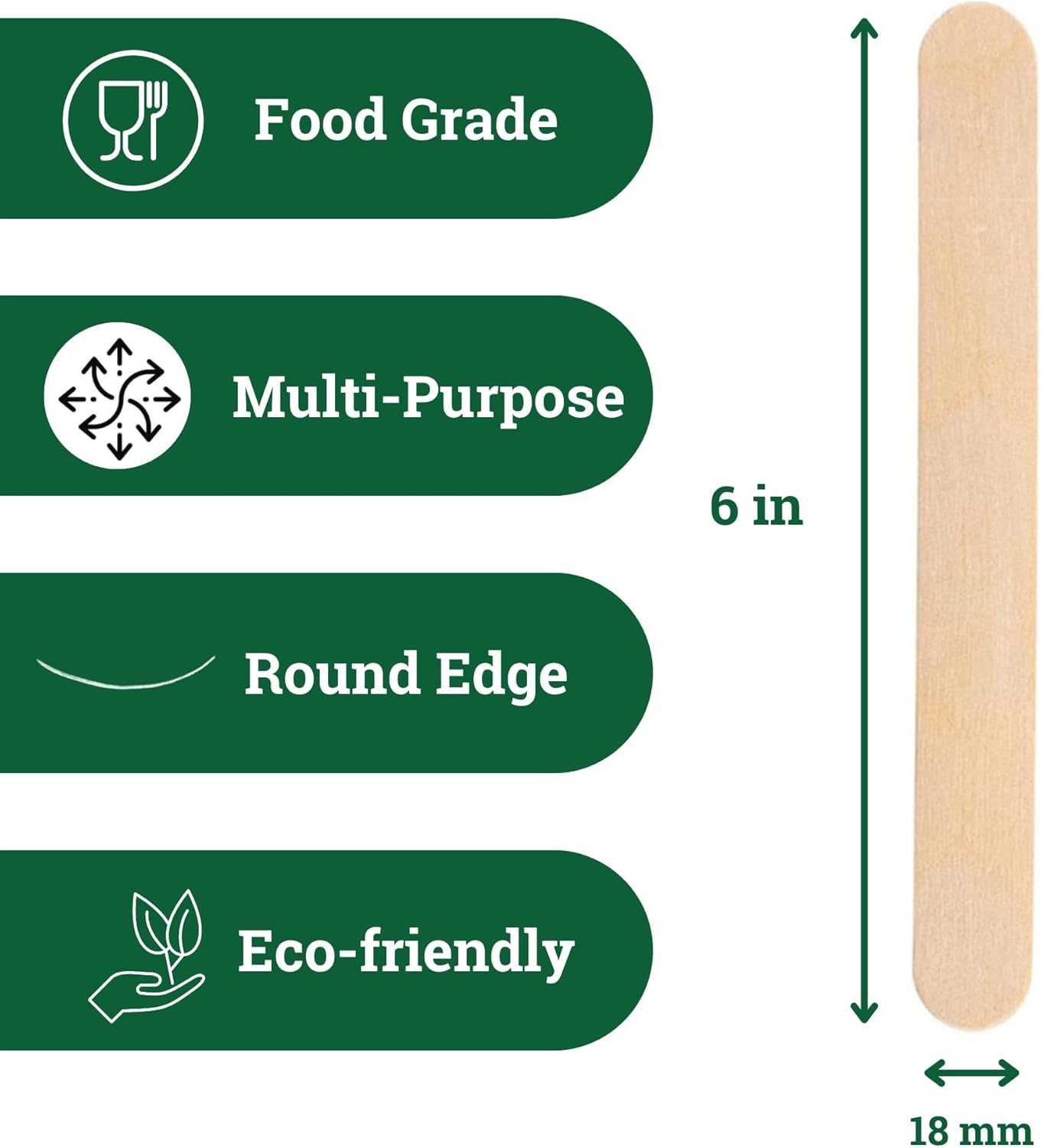 Jumbo 6 Inch Wooden Multi-Purpose Popsicle Sticks,Craft, Ice Cream, Wax, Waxing, Tongue Depressor Wood Sticks [5000 Count]