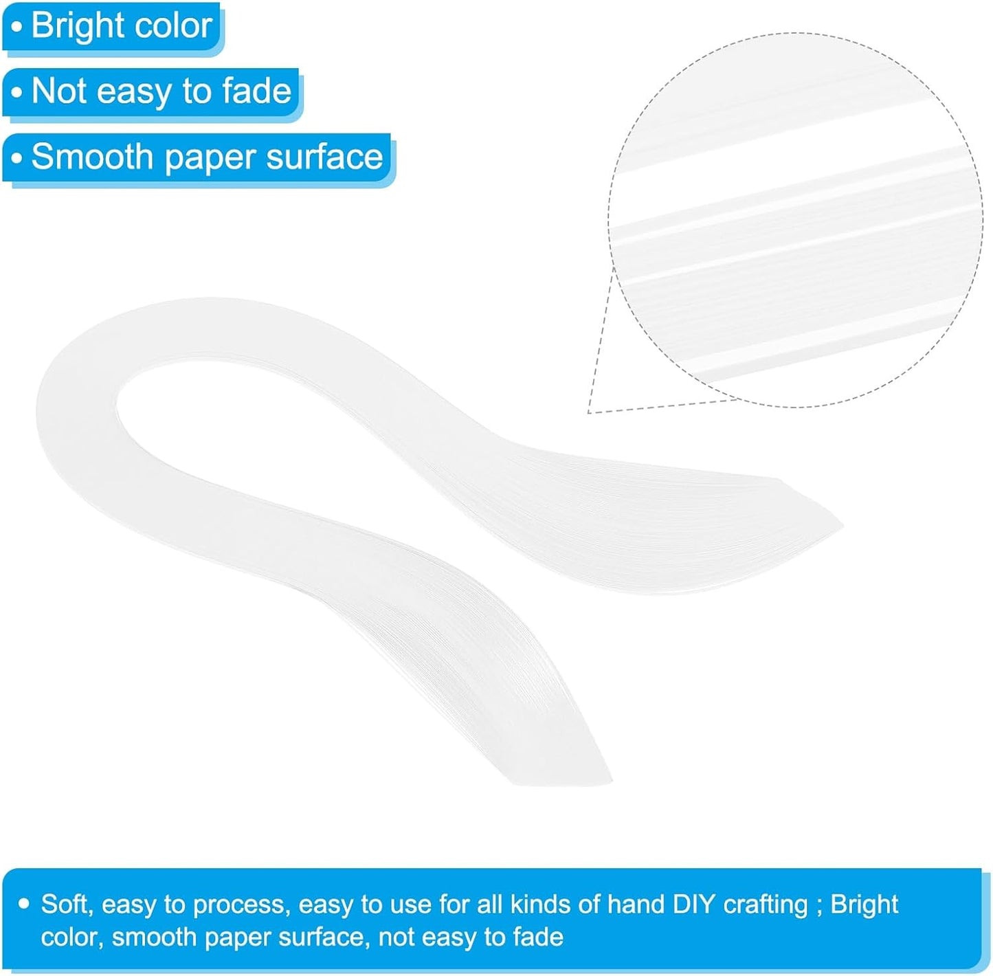 PATIKIL Quilling Strips Paper 600pcs 1.5mm 39cm Origami Paper Quilling Kits for Art DIY Hand Craft Christmas, White