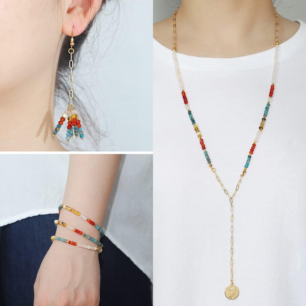 Natural Apatite Beads 4x2mm 120pcs Faceted Rondelle Loose Semi Gemstone Beads for Jewelry Making Design