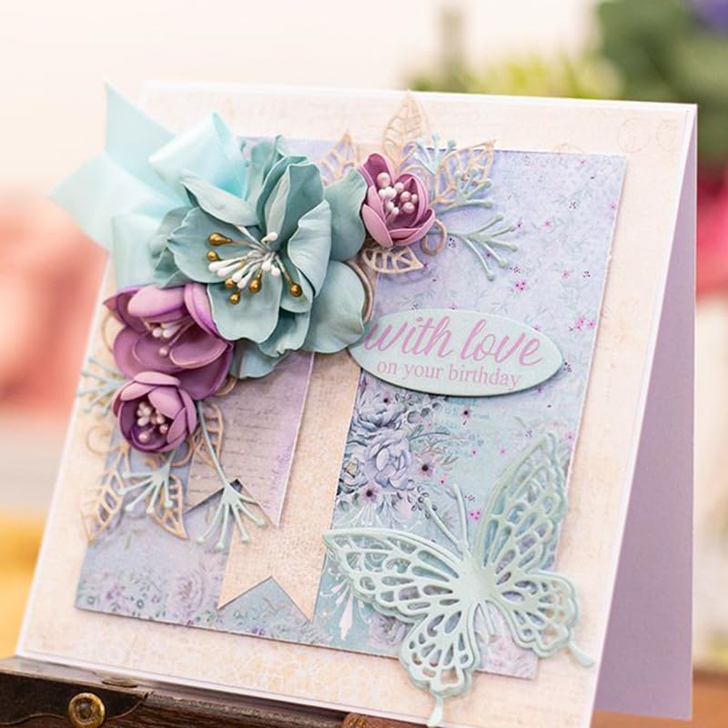 Metal Cutting Dies DIY Embossing Stencil Template Scrapbooking Card Making Mold Photo Album Arts Crafts Tools (A-3 pcs Butterfly 19x6.4cm)