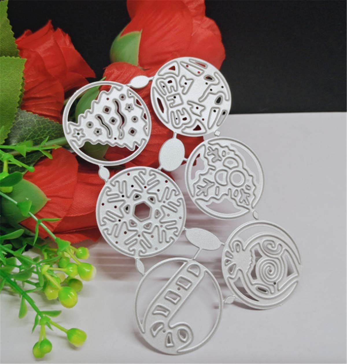 Metal Cutting Dies DIY Merry Christams Embossing Stencil Template Scrapbooking Card Making Mold Photo Album Arts Crafts Tools (Christmas Snowflake Set -10.5×7cm)