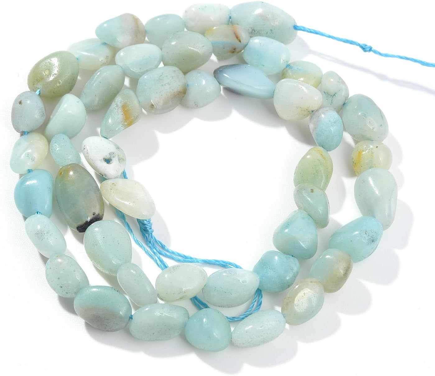 Amazonite Pebble Nugget Oval Free Tumbled Stone 6-8mm Natural Gemstone Loose Beads Approx 15.5 inch for DIY Jewelry Making