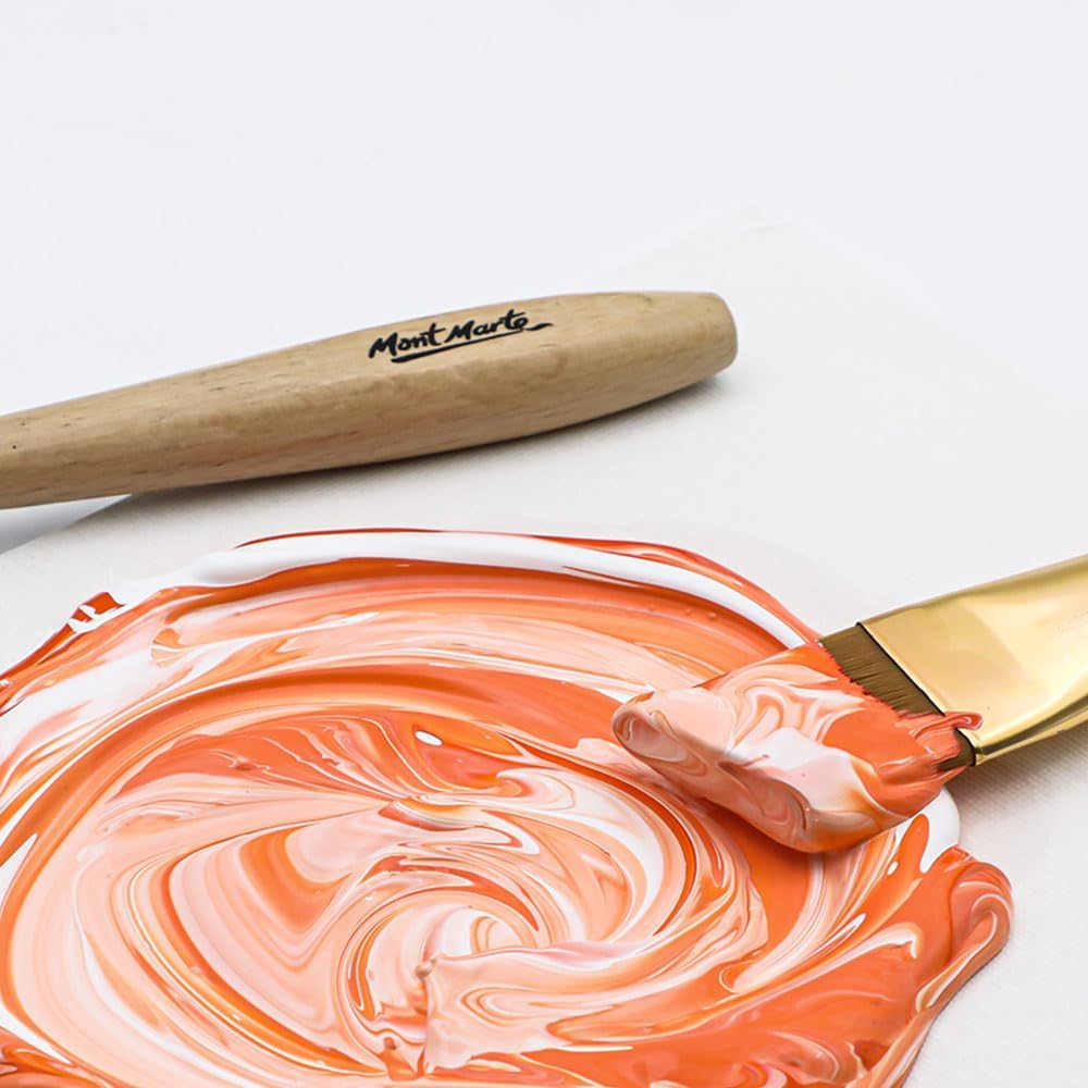 Mont Marte Discovery School Acrylic, Orange, 1/2 Gallon (2 Liter). Ideal for Students and Artists. Excellent Coverage and Fast Drying. Pump Lid Included.