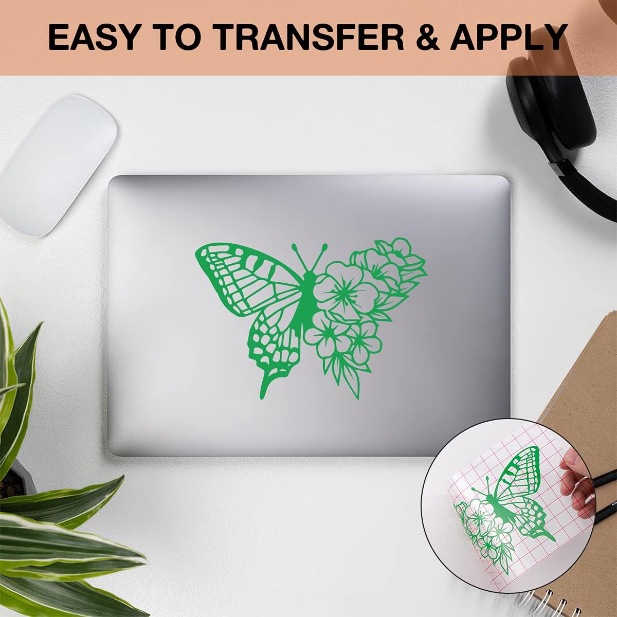 HTVRONT Green Permanent Vinyl, 12" x 40 FT Green Adhesive Vinyl Roll for All Cutting Machine, Silhouette, Cameo Cutters, Signs, Scrapbooking, Craft, Die Cutters (Glossy Green)