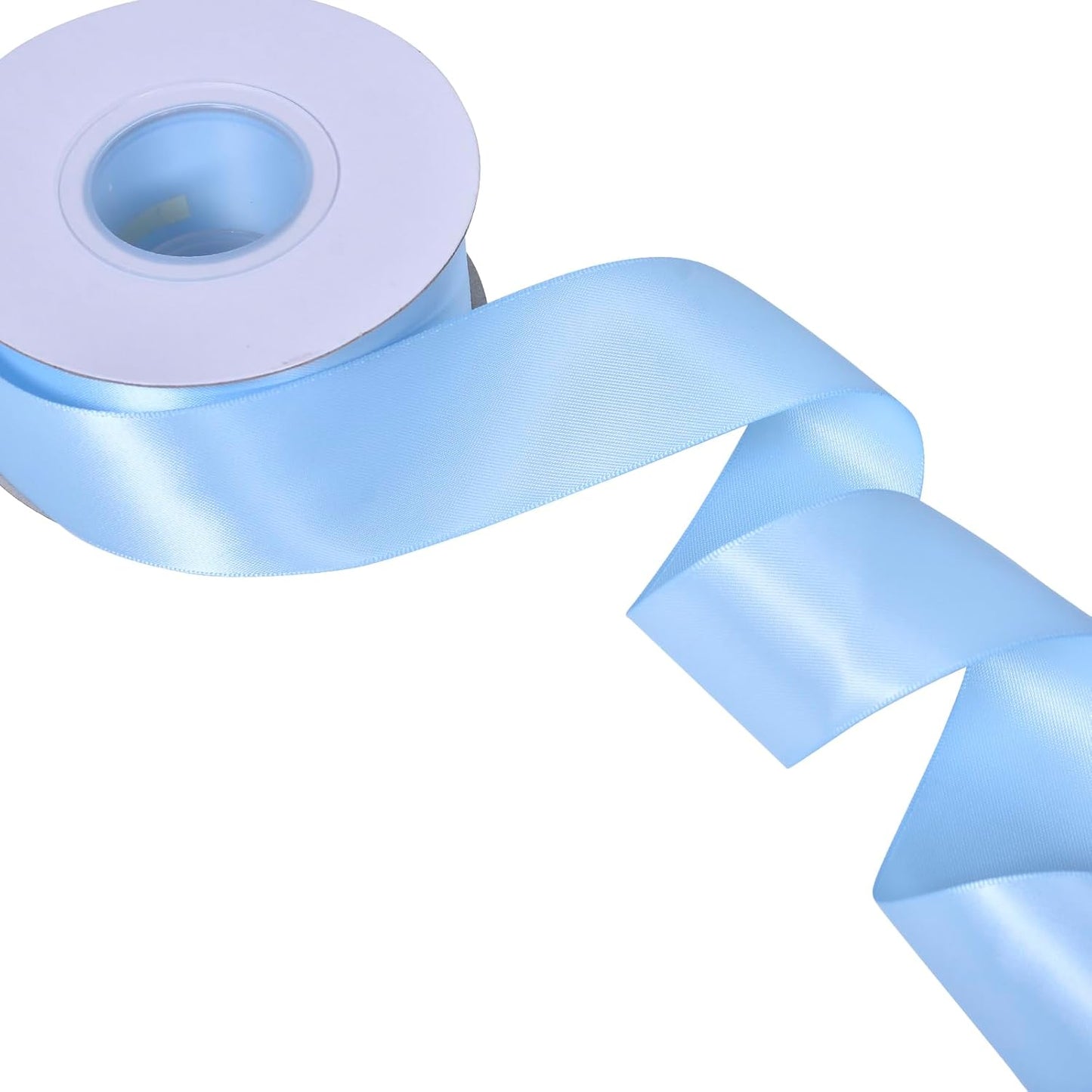 YAMA Light Blue Double Faced Satin Ribbon, 1 1/2 Inch 25 Yards, Great for Crafts Bows Flower Bouquet Wedding Home Decor Gift Wrapping