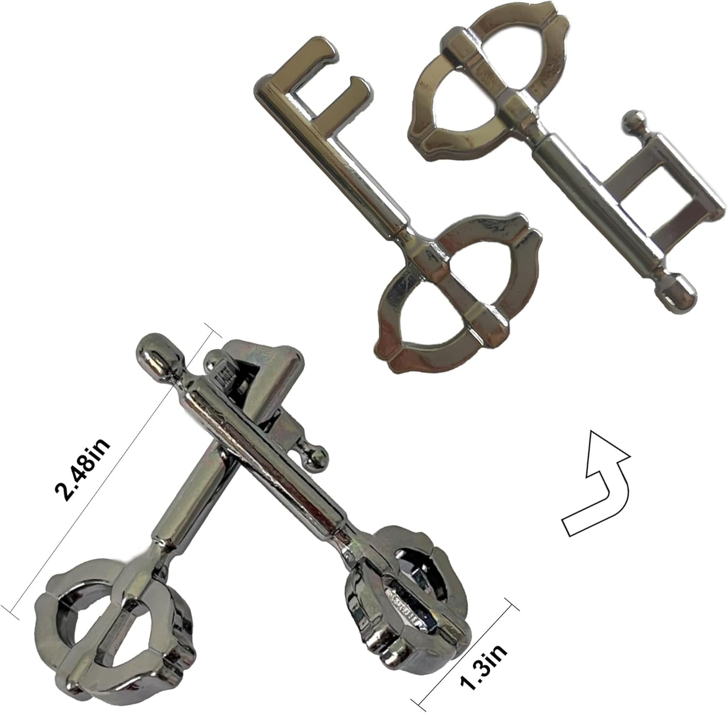 Metal Brain Teasers Puzzles 3PCS Unlock Interlocking Puzzles IQ Logic Test Disentanglement Educational Toy for Kids Adults