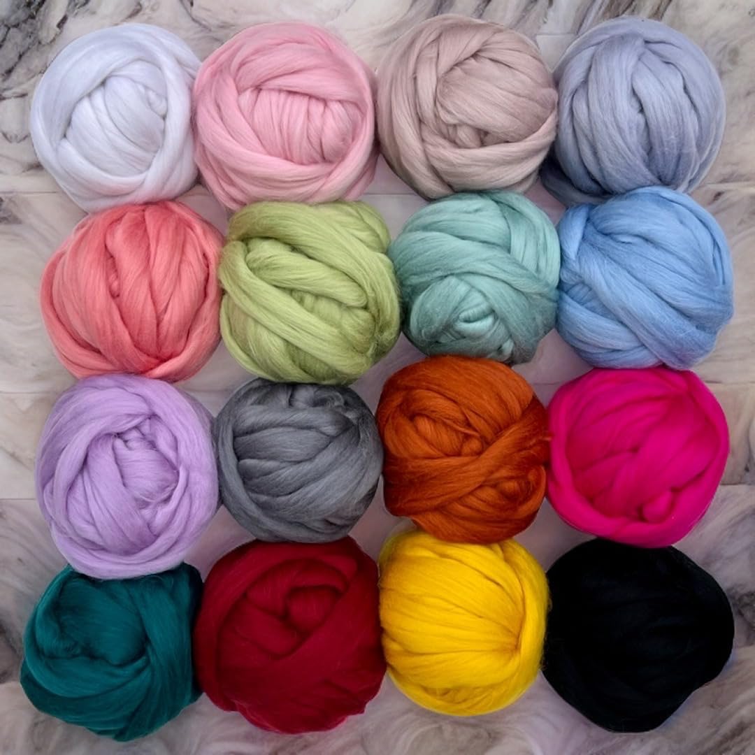 Revolution Fibers Dyed Corriedale Wool | 8 Ounces of Premium Combed Wool Top | 26 Micron, 100% Pure Corriedale Wool Roving, Ethically Sourced (Royal Damson Purple)