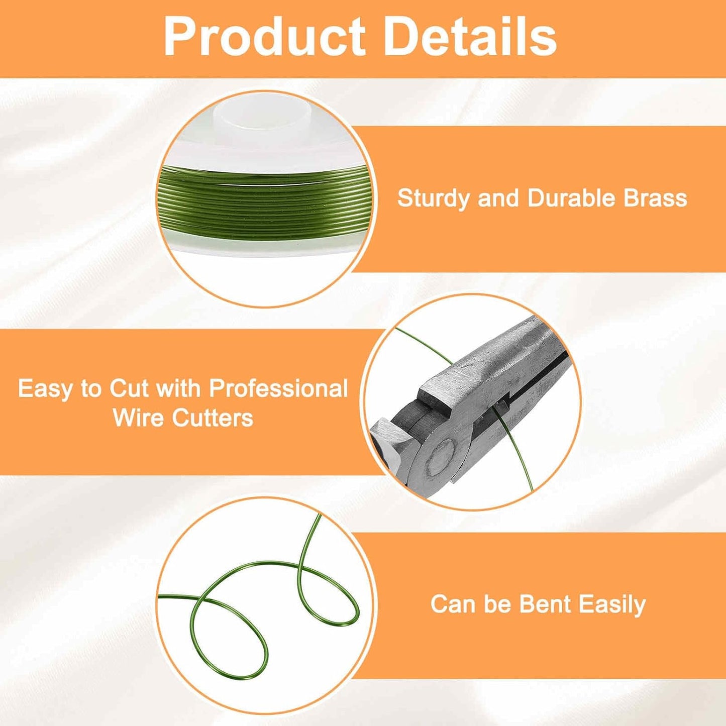 HARFINGTON 10ft Jewelry Wire, 22 Gauge (0.7mm) Brass Craft Soft Metal Tarnish Resistant Copper Beading Wire for Jewelry Making Supplies Crafting, Green