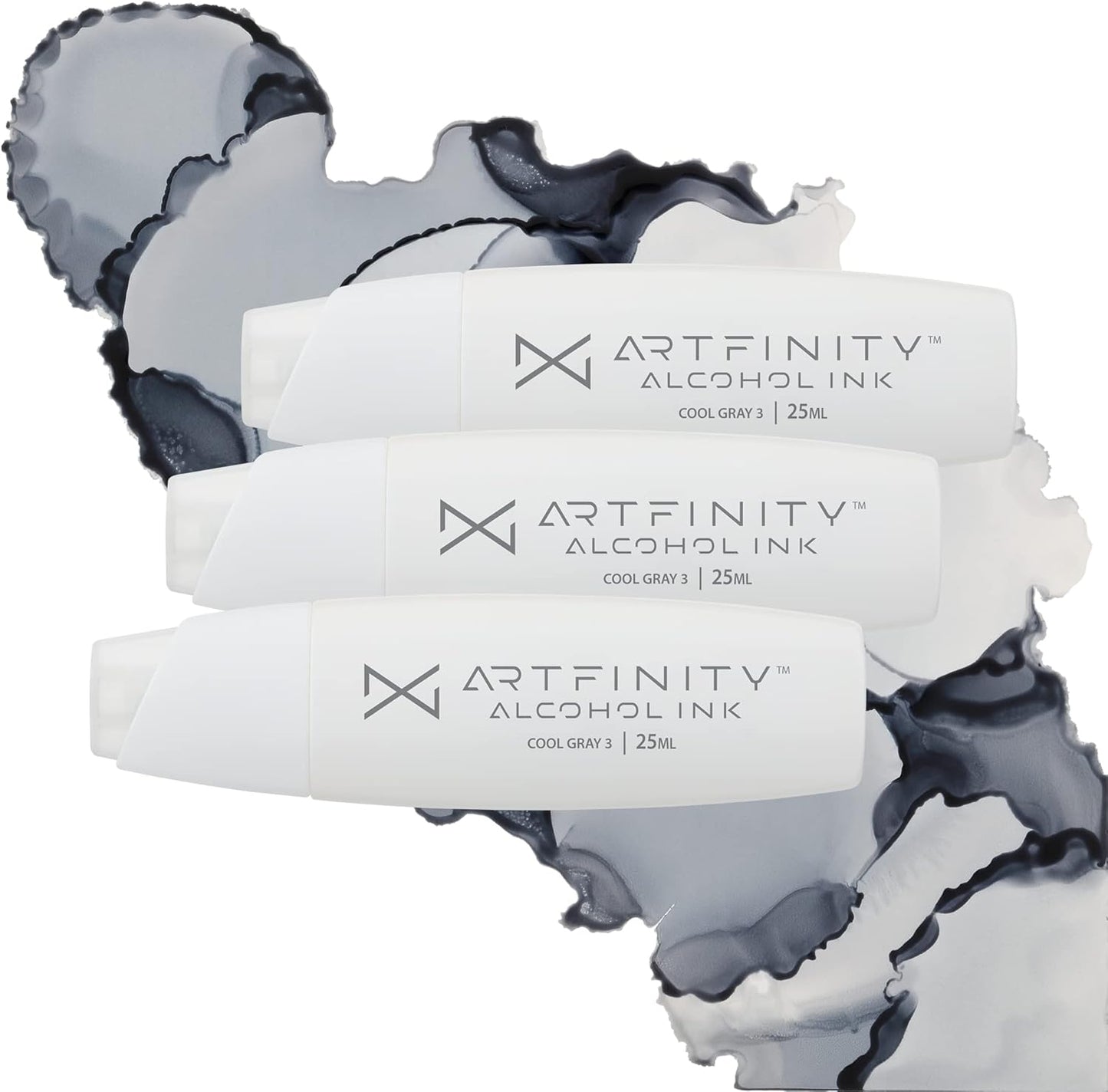 Alcohol Inks 3 Pack - Vibrant, Professional, Dye-Based Alcohol Inks for Artfinity Alcohol Markers, Artists, Drawing, & More! - Cool Grey 3 CG3