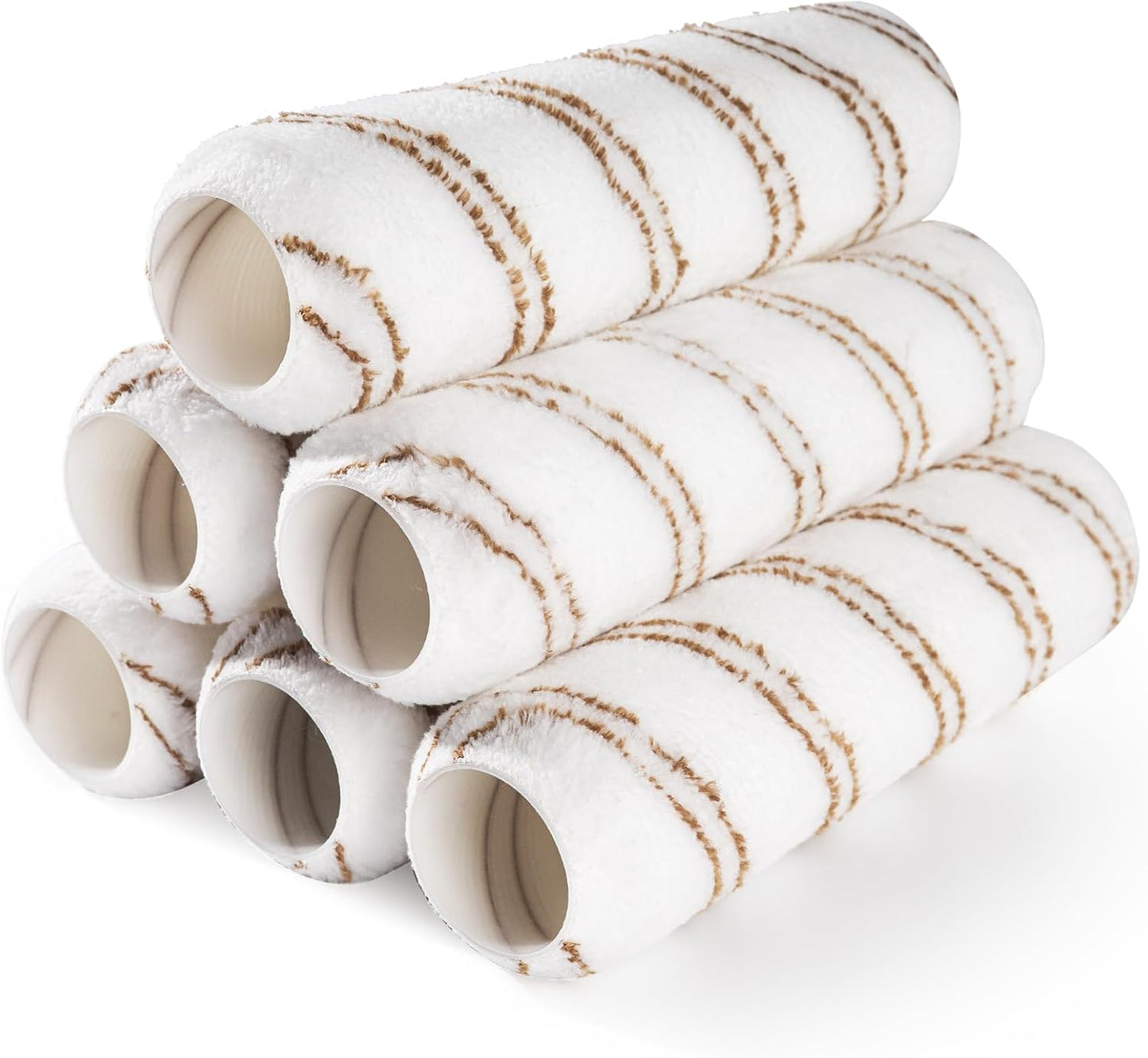 Mister Rui Paint Rollers, 6 Pack, 9 Inch Microfiber Paint Roller Covers, 10 mm Nap, Paint Rollers for Painting Walls, Paint Roller Sleeves, Painting Supplies for House Painting