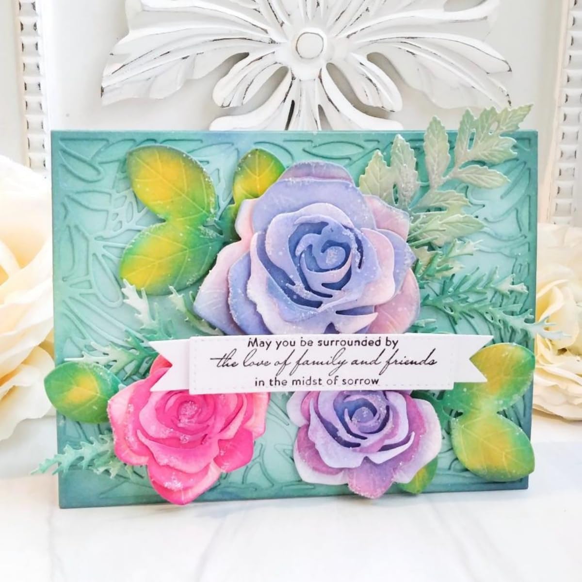 Cutting Dies Metal Stencils Scrapbooking Tools DIY Embossing Template for Paper Card Making Album Arts Crafts Supplies (Flower Set A-10.2x14.3cm)