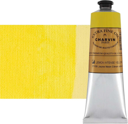 Charvin Extra Fine Oil Paint, Intense Lemon Yellow 150 ml - Triple-Milled, Rich Texture, Poppy Oil-Based, Light-Fast, Handmade, Archival Quality
