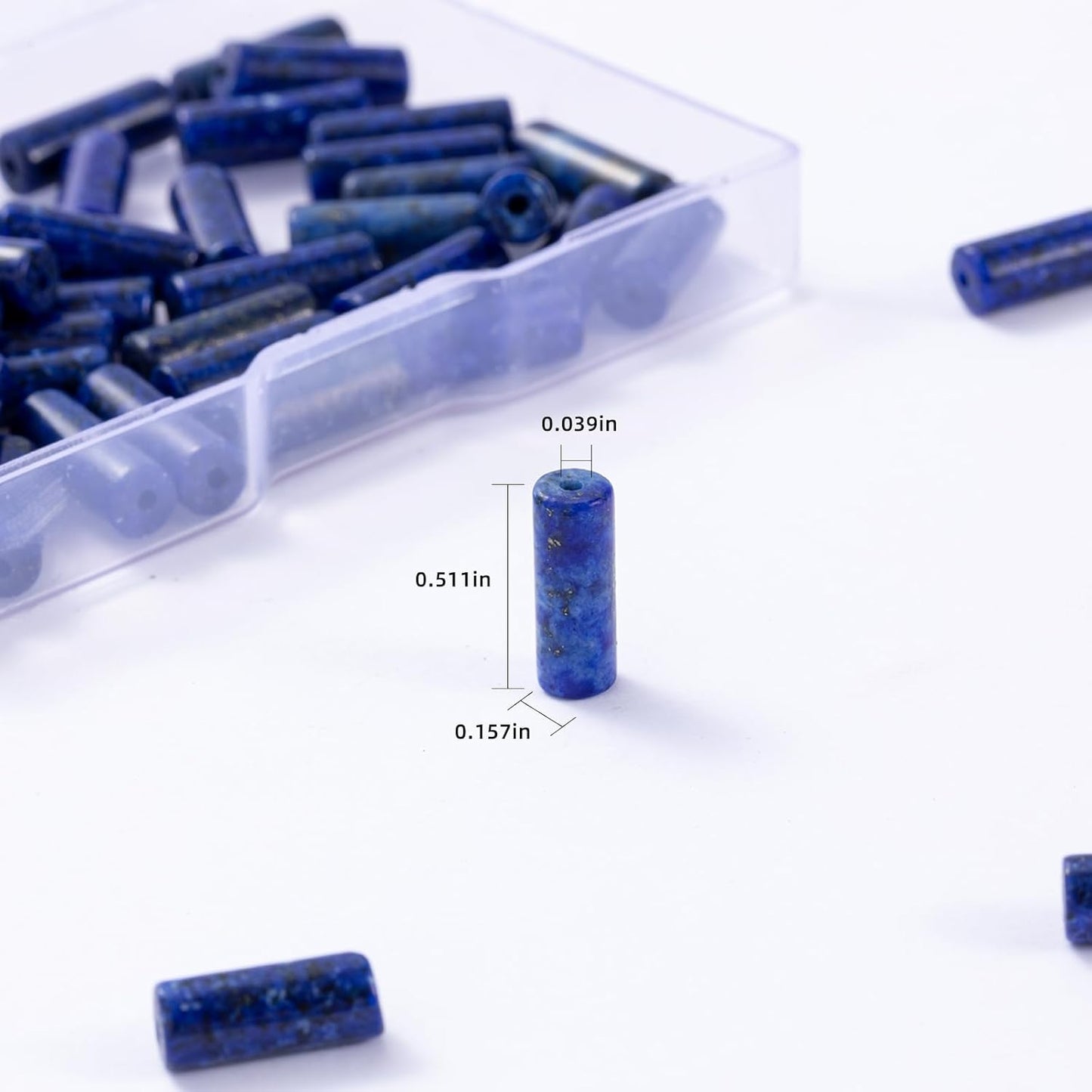 Natural Lapis Lazuli Cylinder Tube Beads 4x13mm 38cm/str Loose Semi Gemstone Stone Beads for Making Bracelets Necklace Earrings