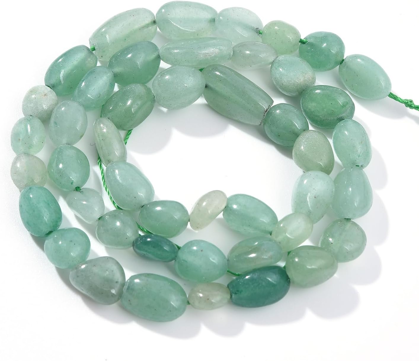 Green Aventurine Pebble Nugget Oval Free Tumbled Stone 6-8mm Natural Gemstone Loose Beads Approx 15.5 inch for DIY Jewelry Making