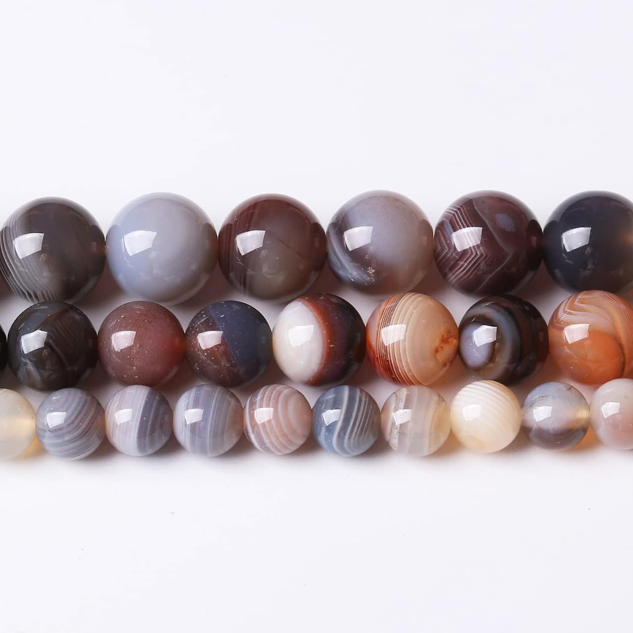 48PCS 8MM Red Coffee Agate Beads-Multicolo Stone Beads Energy Healing Beads for DIY Jewelry Bracelet Necklace Making for Jewelry Making15Inch
