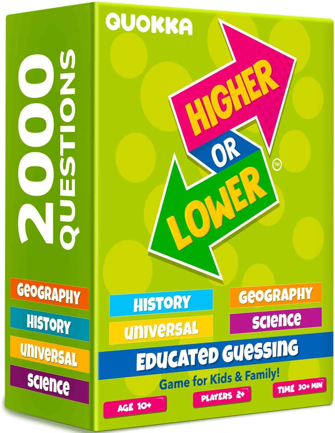 QUOKKA Trivia Board Games for Kids and Adults V2.0 - Family Night Board Game Cards 4xSet to Guess Fun Questions | Easy to Learn | 2 + Players - Challenge History, Science, Geography & More