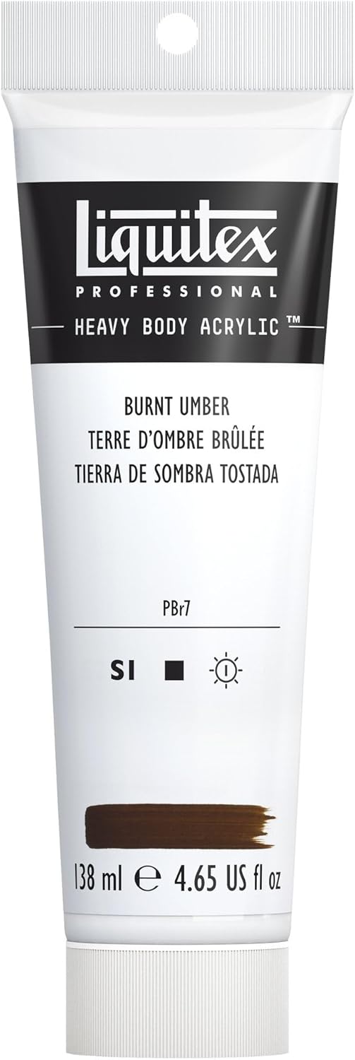 Liquitex Professional Heavy Body Acrylic Paint, 4.65-oz (138ml) Tube, Burnt Umber