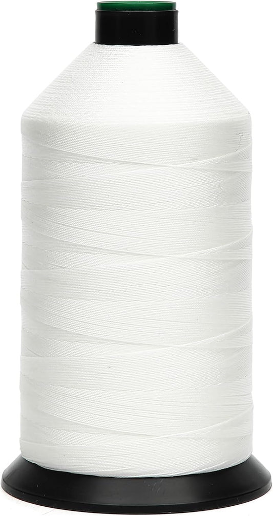 Extra Strong Bonded Nylon Thread #138 Tex135 – 16 OZ, 3000yds, Versatile Stitching Solution for Leather, Upholstery, Canvas Repair and More (White)