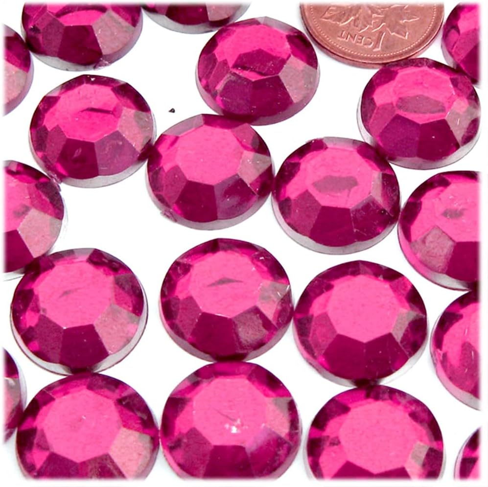 The Crafts Outlet 72pc Rhinestones Round 20mm - Flatback Devil Red Wine