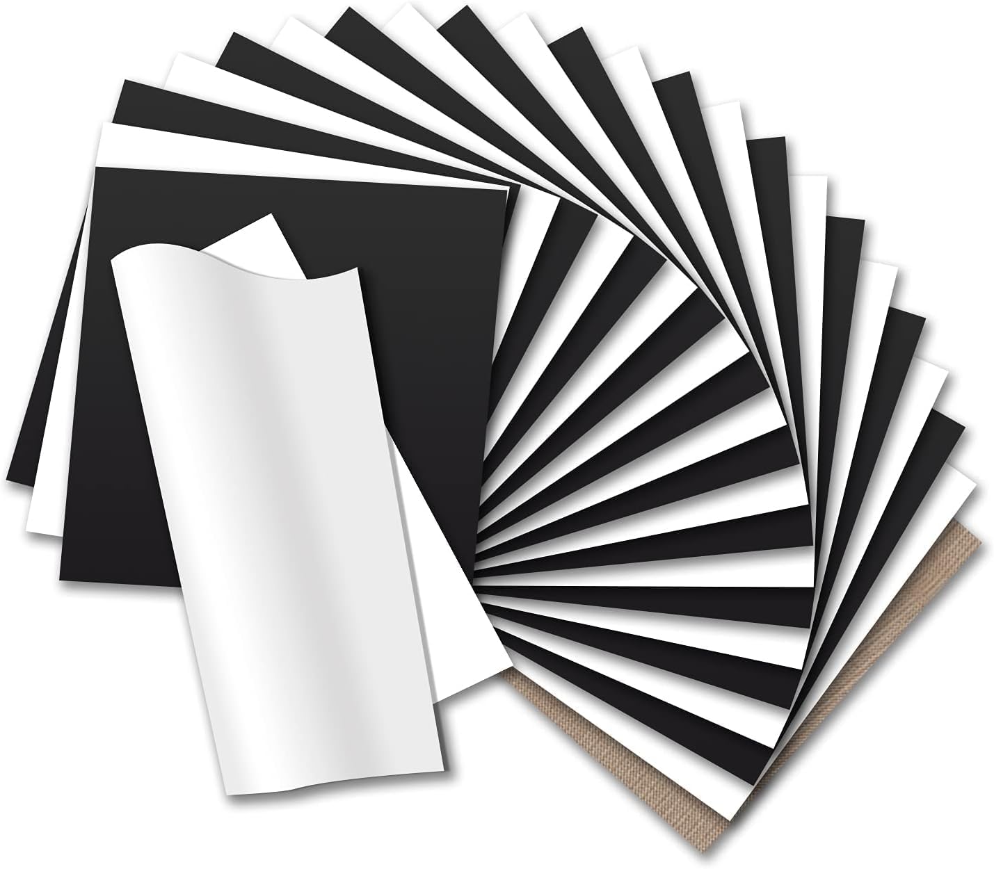 HTVRONT HTV Heat Transfer Vinyl Bundle: 12 White HTV Vinyl and 11 Black Heat Transfer Vinyl Sheets, 12"x12" PU Iron on Vinyl Plus 1 PTFE Sheet Easy to Cut & Weed for Heat Design