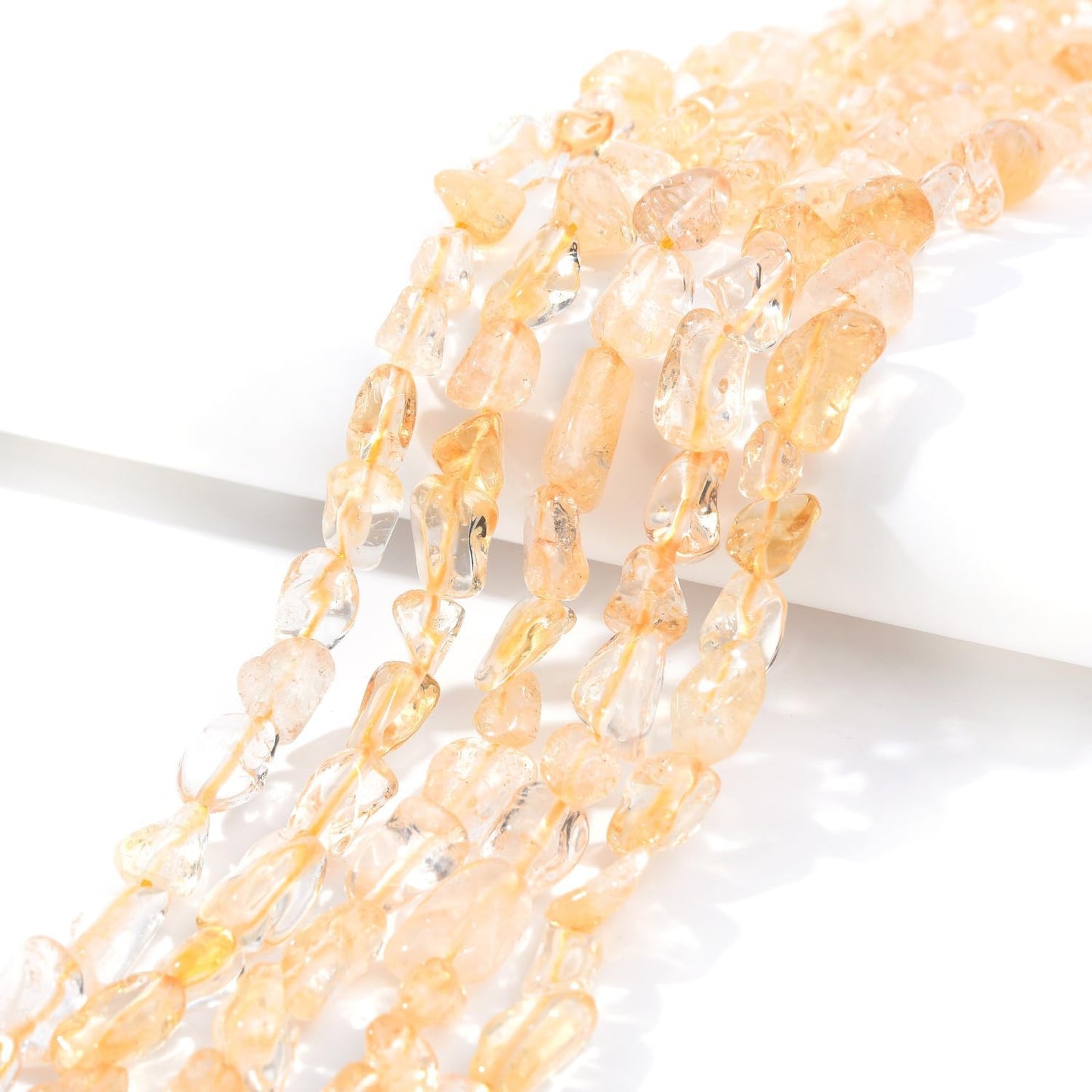 Citrine Pebble Nugget Oval Free Tumbled Stone 6-8mm Natural Gemstone Loose Beads Approx 15.5 inch for DIY Jewelry Making