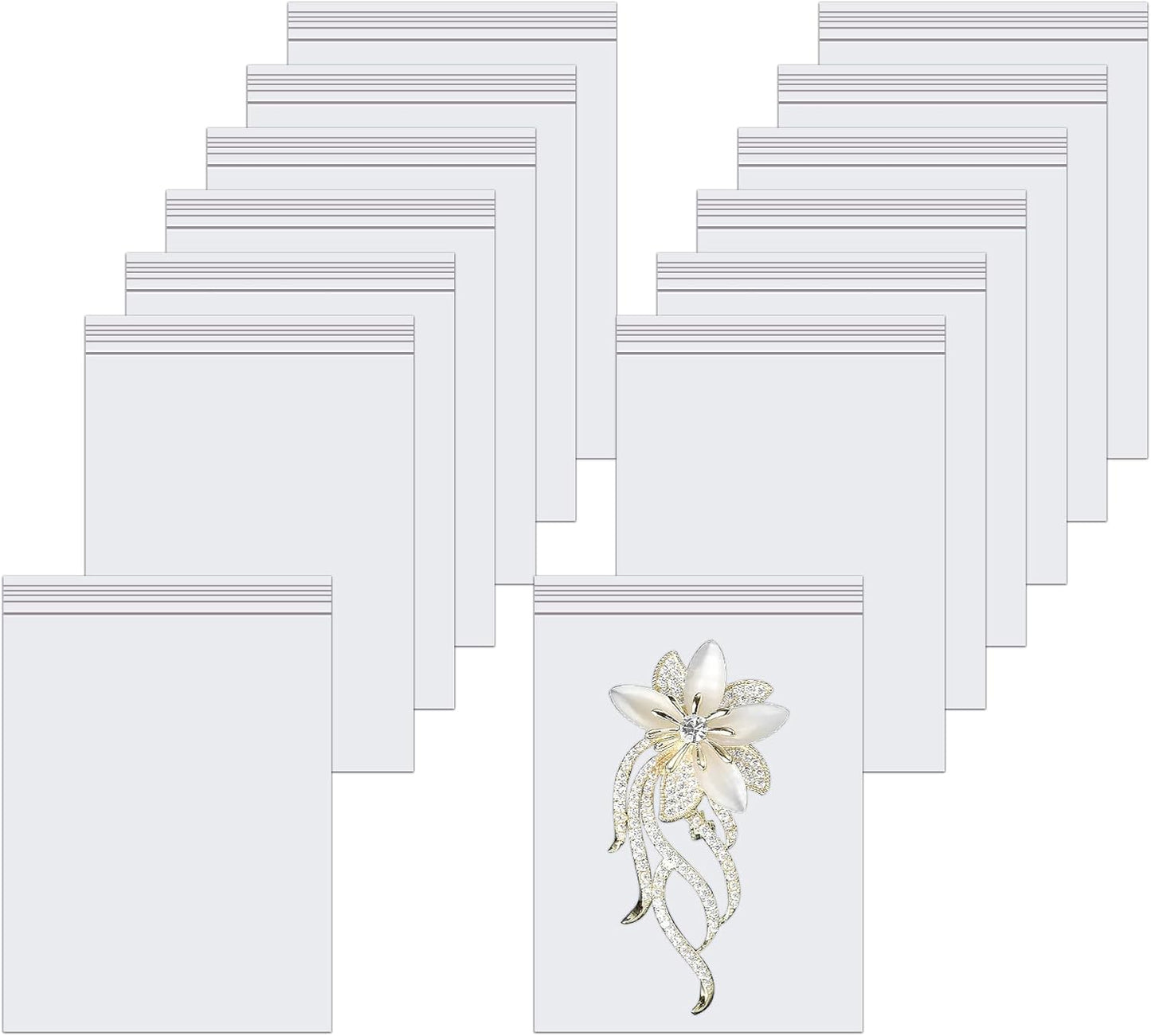 Clear Plastic Jewelry Zip Bags 300pcs 2" x 3" Clear Resealable Zipper Poly Bags Small Zipper Bags for Jewelry 2 Mil Pills Craft Beads Coins Candy Seeds Sample (8 Sizes to Choose from)