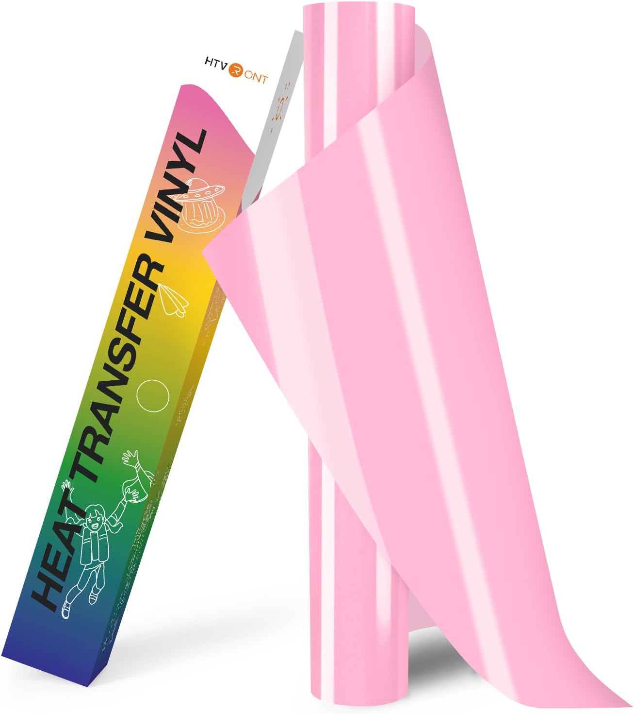 HTVRONT Pink Heat Transfer Vinyl Rolls - 12" x 8ft Baby Pink HTV Vinyl for Shirts, Iron on Vinyl for All Cutting Machine - Easy to Cut & Weed for Heat Vinyl Design