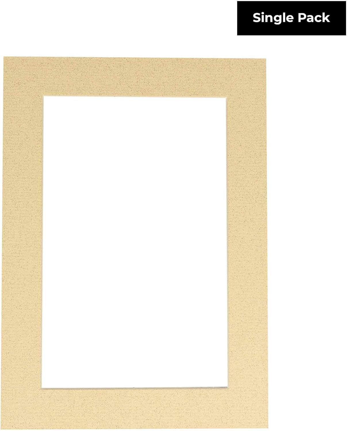 8x10 Mat for 6x8 Photo - Precut Tan Picture Matboard for Frames Measuring 8 x 10 Inches - Bevel Cut Matte to Display Art Measuring 6 x 8 Inches - Acid Free ONE MAT with Backing Board & Clear Bag
