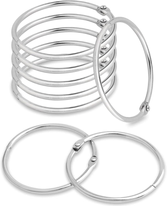 CooBigo 50 Pack Shower Curtain Rings Rust Proof Curtain Hook for Bathroom Shower Rod, Metal Ring for Shower Curtain - 2Inch, Silver