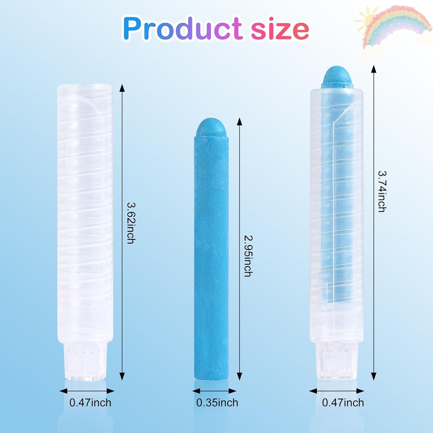 72Pcs Colored Dustless Washable Drawing Chalk Artists Set with 24 Holder - Non-Toxic Art & Drawing Supplies for Kids,Works on Glass/Paper/Wood/Tile (Avoid Rough Textures,Not For ROUGH Chalkboard Use)