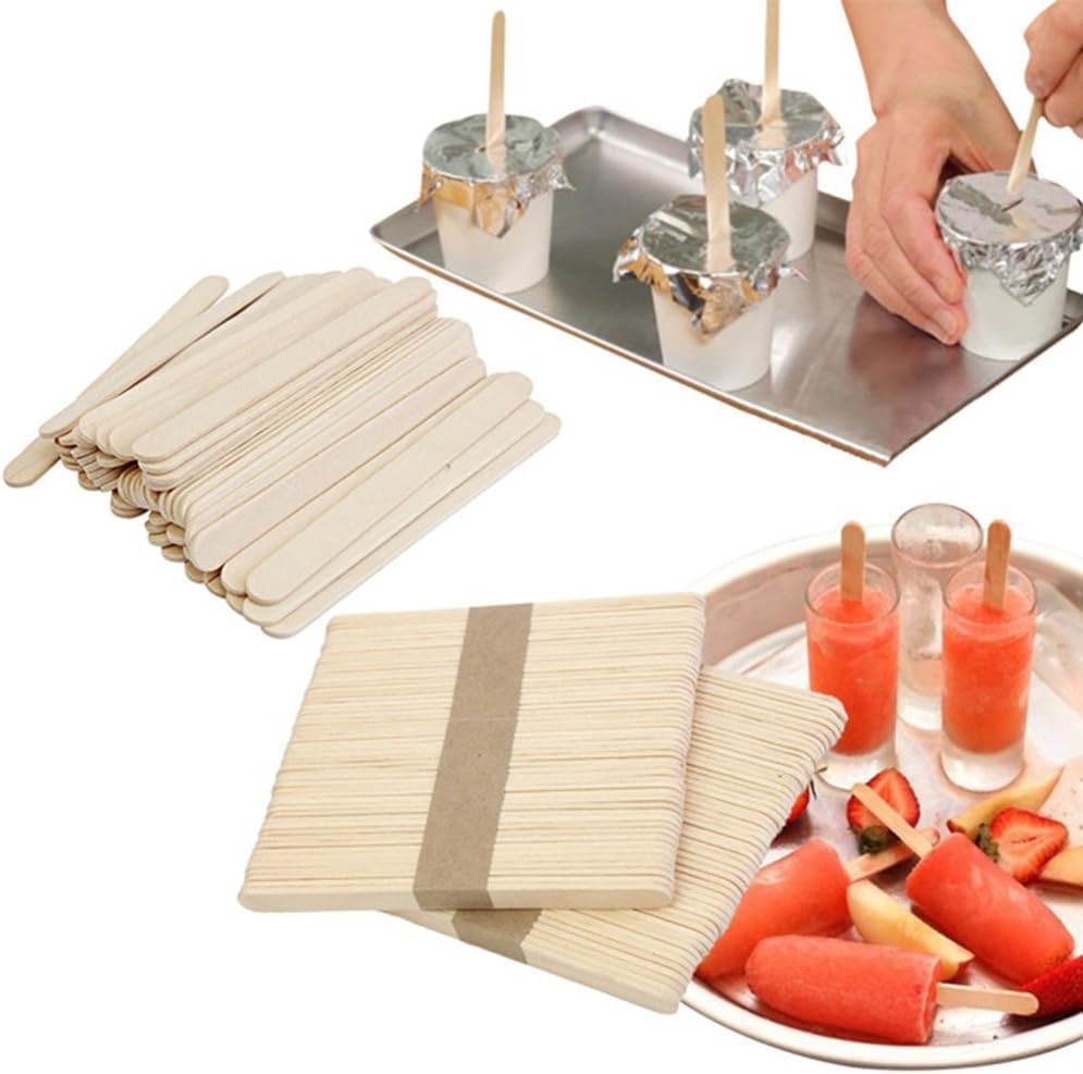 1000 Pcs Craft Sticks Ice Cream Natural Wood Popsicle Craft Sticks 4.5 inch Length Treat Ice Pop for DIY Crafts