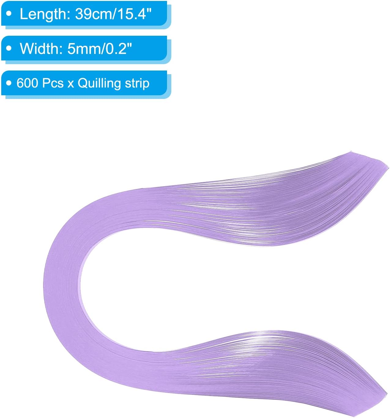 PATIKIL Quilling Strips Paper 600pcs 5mm 39cm Origami Paper Quilling Kits for Art DIY Hand Craft Christmas, Light Purple