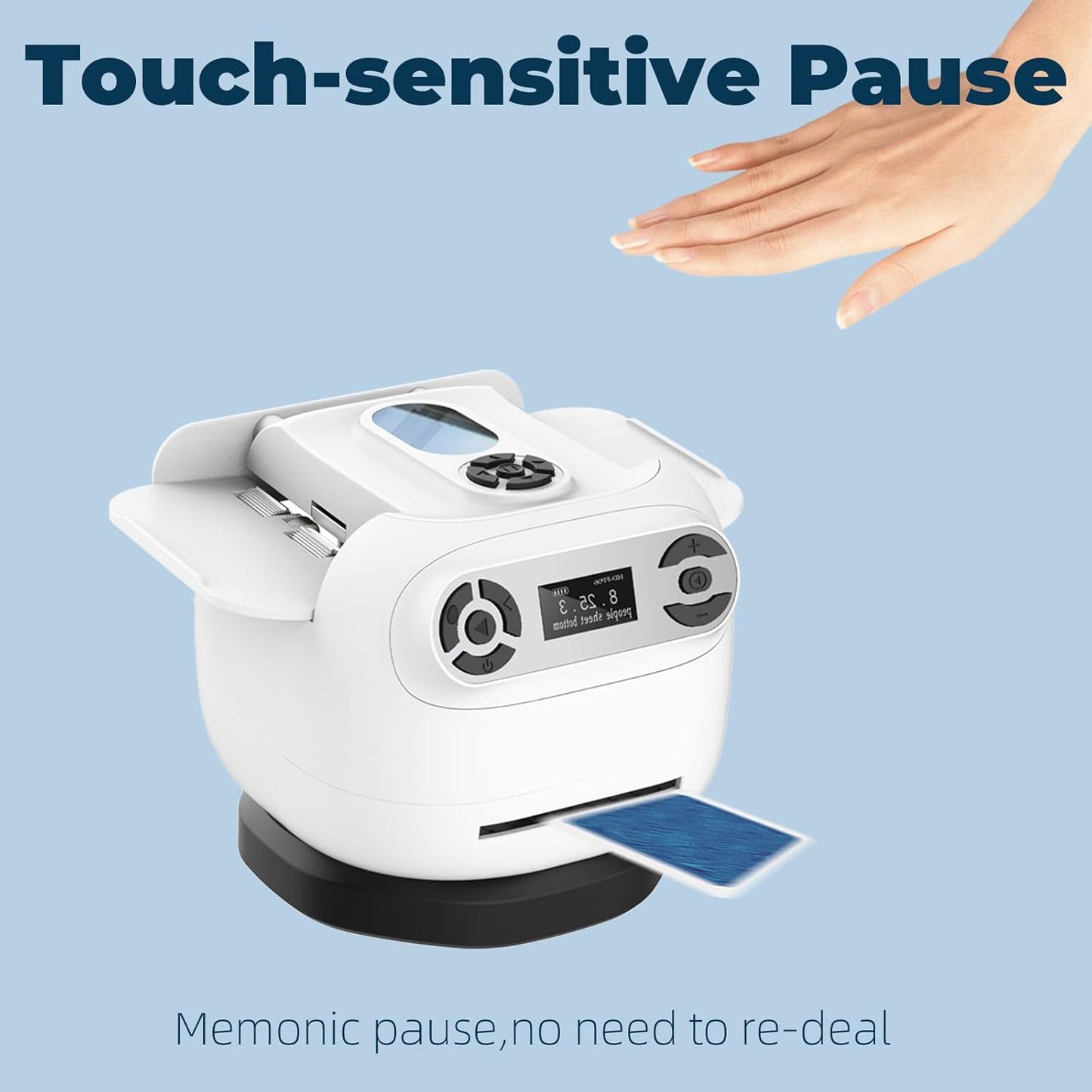 2025 Automatic Card Shuffler and Dealer Machine, 2-in-1 360°Rotating Card Dealer and Shuffler Machine, Super Quiet, Safer, Various Card Games for Home and Club-White