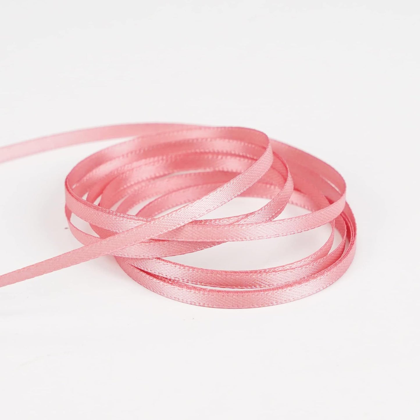 HUIHUANG 1/8 inch Blush Pink Satin Ribbon, 100 Yards Roll, Luxurious Double Face Satin, Polyester, Multi-purpose Occasions, Gift Wrapping, DIY Bows, Decoration, Sewing, Invitations