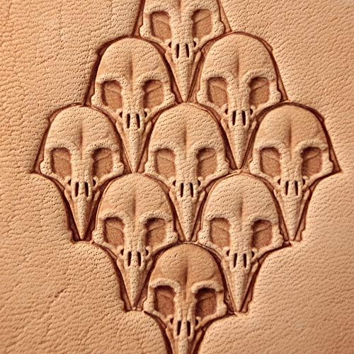 DandS ltd Leather Stamp Tool, Raven Skull, Professional Steel Craft Tool for Leatherworking, Embossing, Carving & Stamping Leather Projects, Belts Wallets & DIY Projects Compatible with Mallet #358