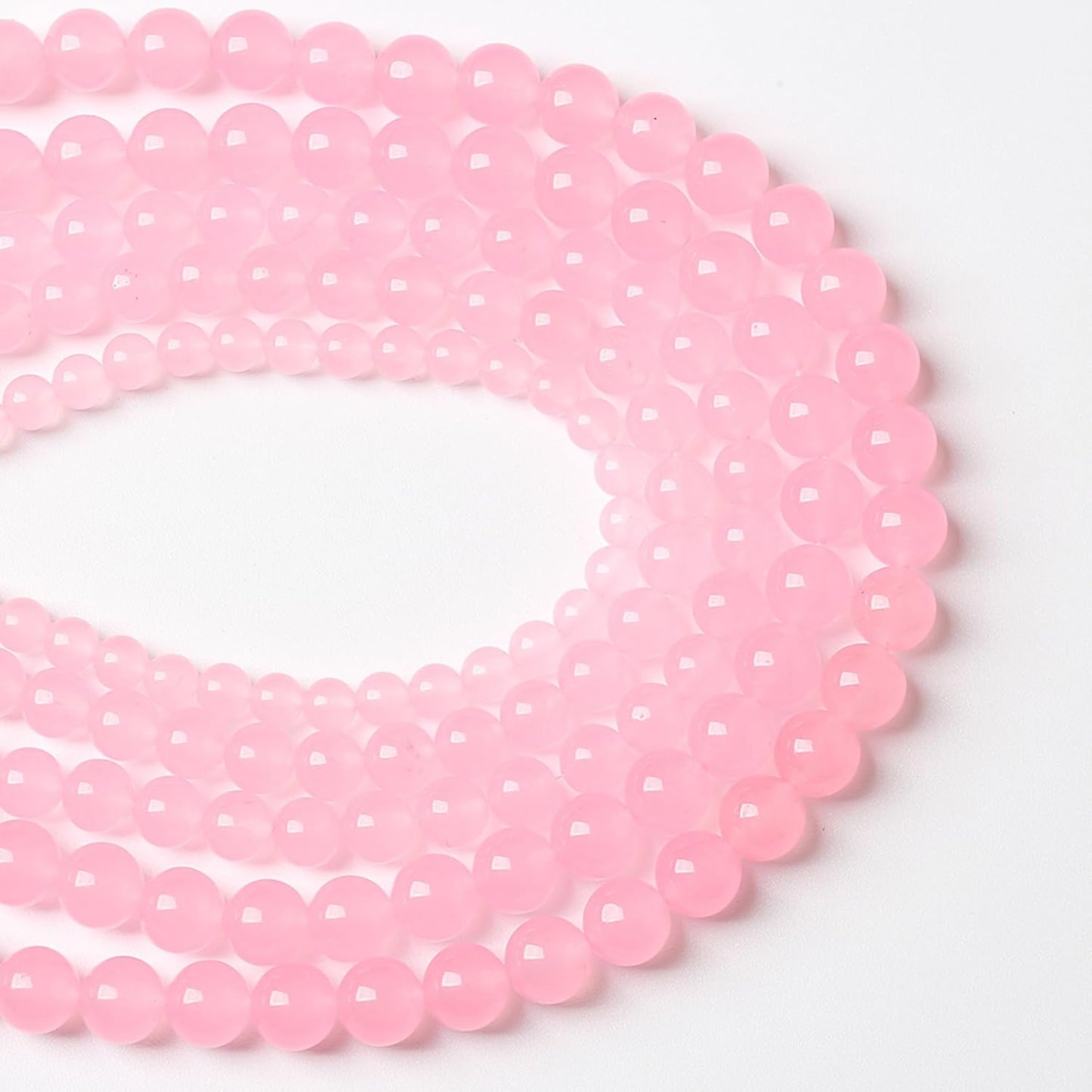 32pcs Natural Light Pink Chalcedony Stone Beads for Jewelry Making - Energy Healing Power Stone - DIY Bracelet Necklace Accessories - 15" (12mm, Light Pink Chalcedony)