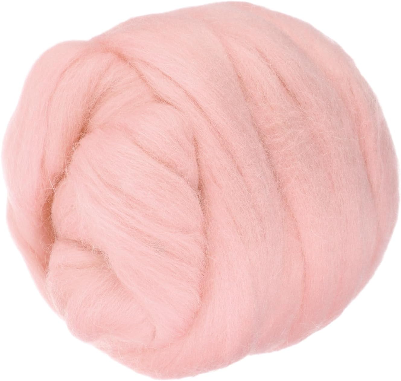 PATIKIL Wool Roving Yarn, 80G/2.82OZ Soft Felting Wool Pure Chunky Roving Yarn Bulk for Needle Felting Knitting Blanket Spinning Weaving DIY Craft, Light Pink